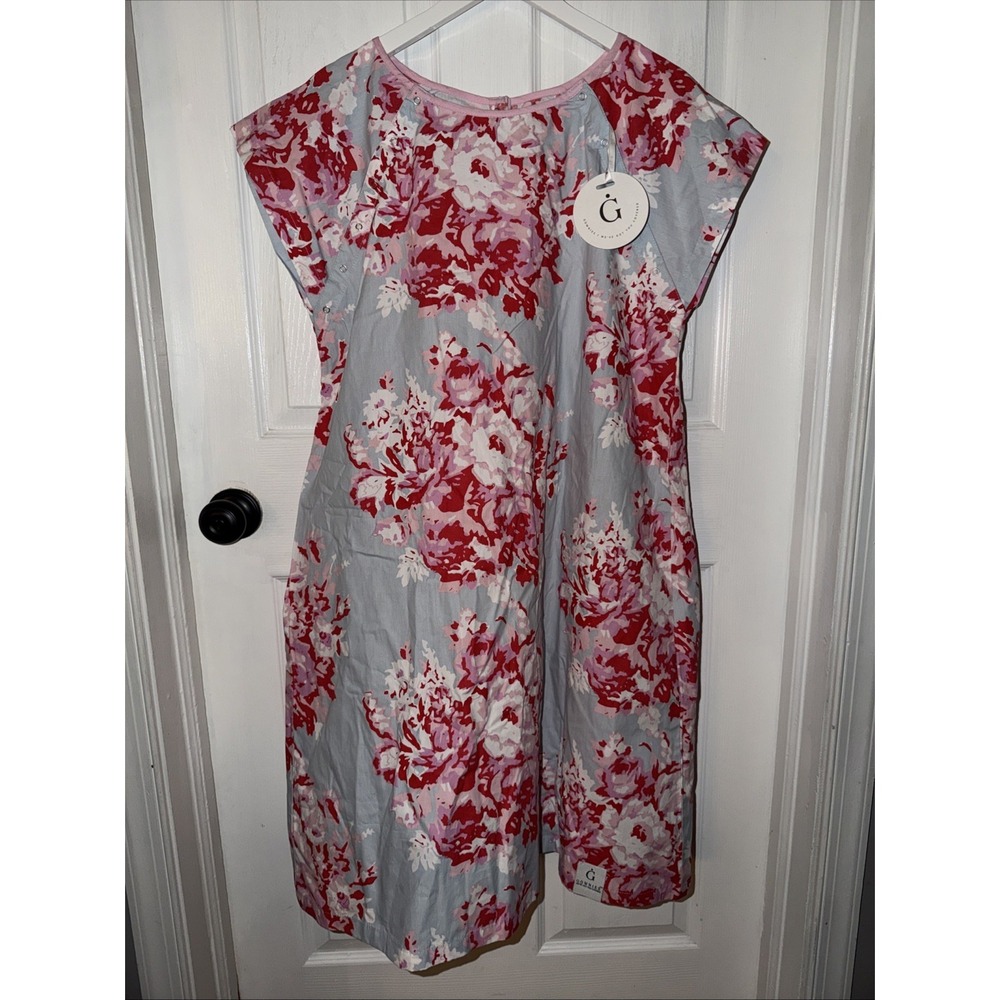 NEW Gownies Baby Be Mine Labor Hospital Gown Size S/M Cotton Snaps Floral Multi
